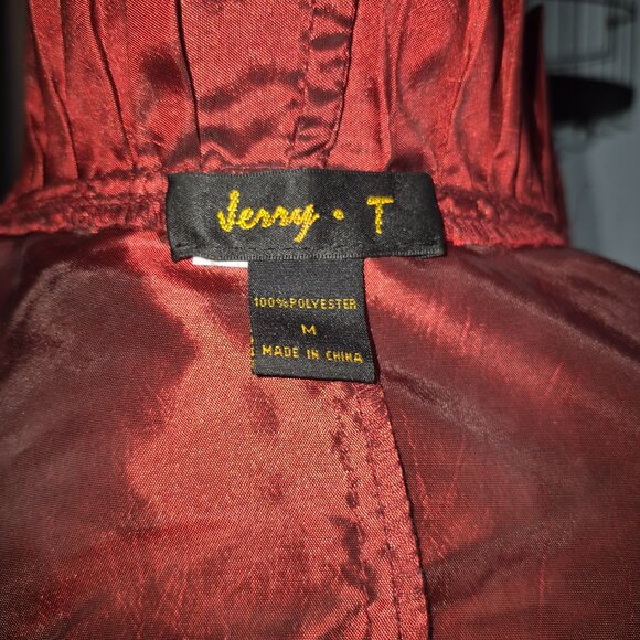 Light Weight Shiny Red Blazer with Belt (M) - Picture 4 of 4